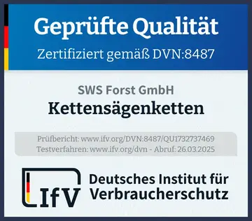 Prüfsiegel Kettensägenketten