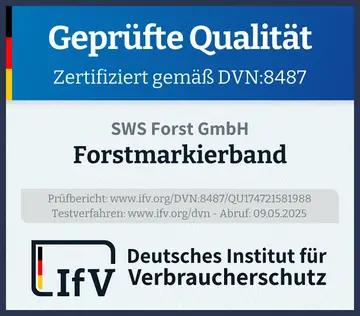 Prüfsiegel Forstmarkierband