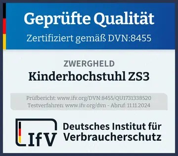 Prüfsiegel Kinderhochstuhl ZS3