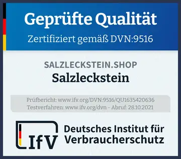 Prüfsiegel Salzleckstein
