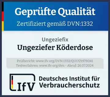 Prüfsiegel Ungeziefer Köderdose