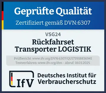Prüfsiegel Rückfahrset Transporter LOGISTIK