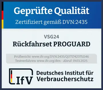 Prüfsiegel Rückfahrset PROGUARD