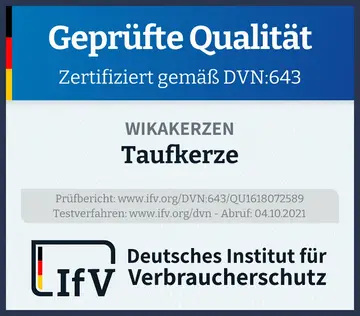 Prüfsiegel Taufkerze