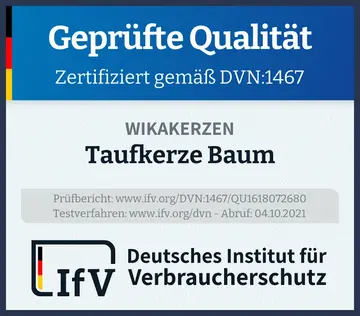 Prüfsiegel Taufkerze Baum