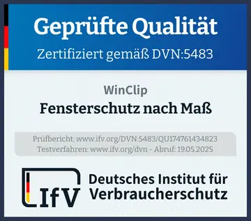 Prüfsiegel Fensterschutz nach Maß