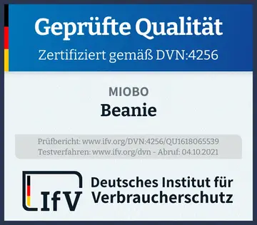 Prüfsiegel Beanie