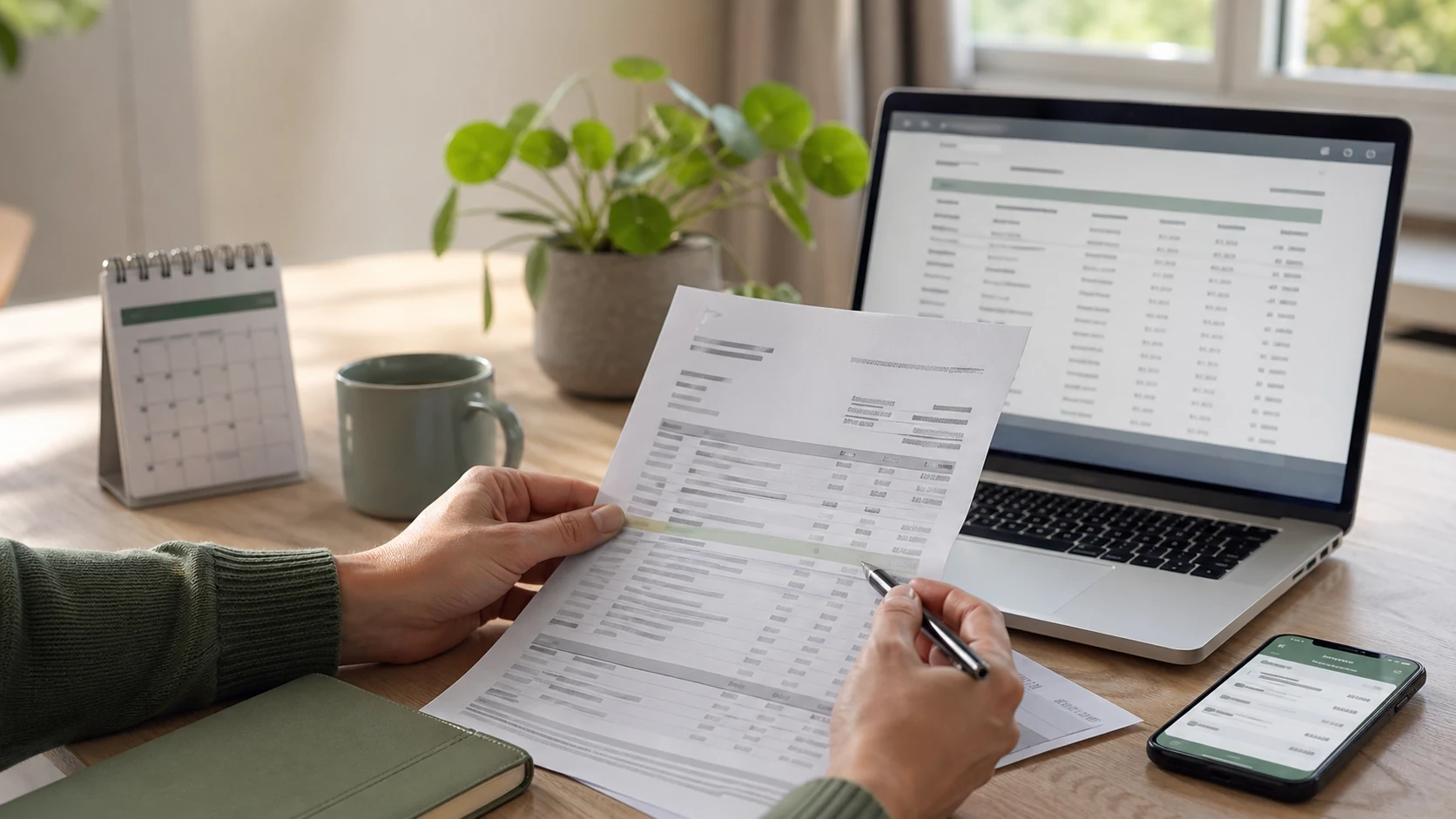 Kontoauszug, Onlinebanking und markierte Lastschrift als Symbolbild für eine unberechtigte Abbuchung