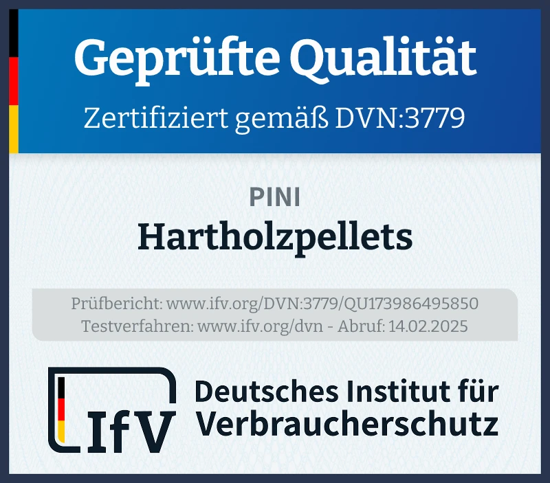 Prüfsiegel Hartholzpellets