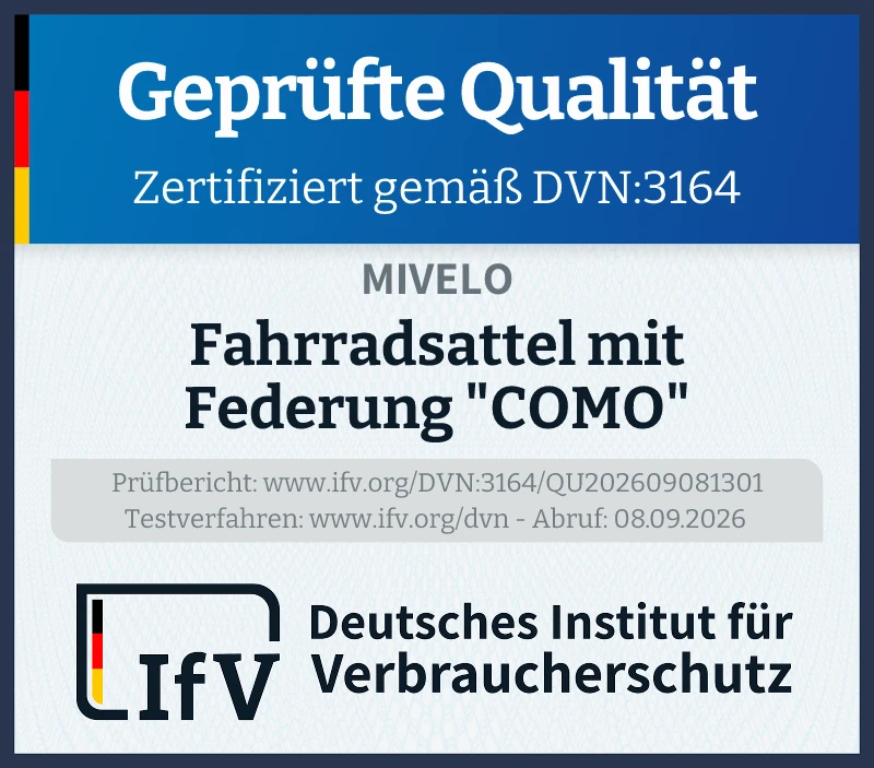 Prüfsiegel Fahrradsattel mit Federung "COMO"