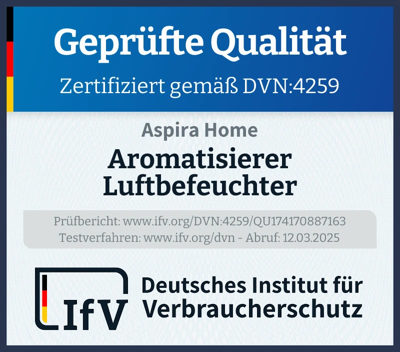 Prüfsiegel Aromatisierer Luftbefeuchter