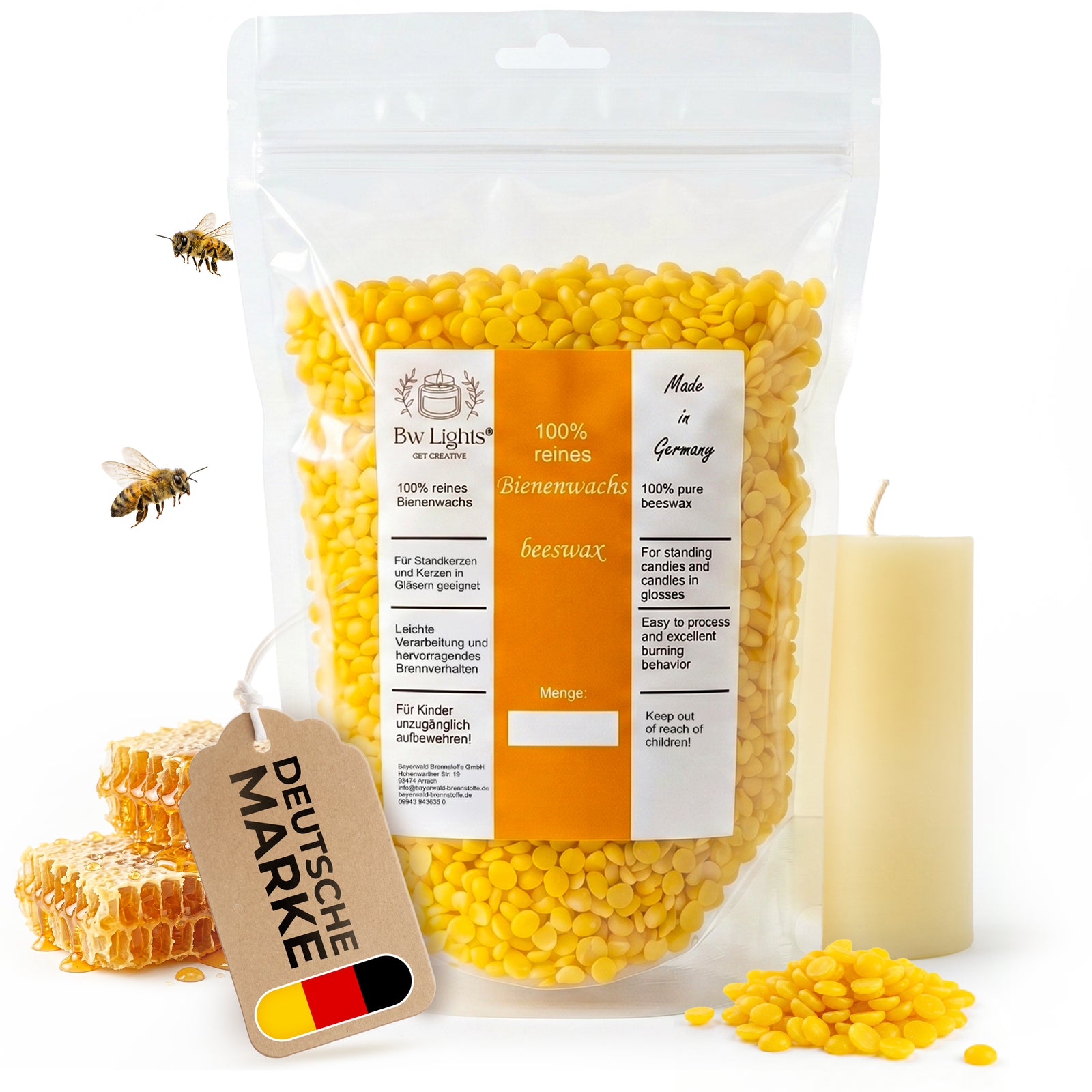 Gelbes Bienenwachs in Pastillen