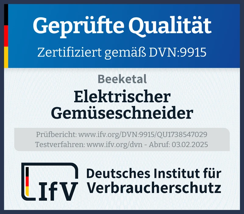 Prüfsiegel Elektrischer Gemüseschneider
