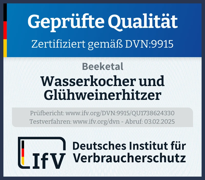 Prüfsiegel Wasserkocher und Glühweinerhitzer