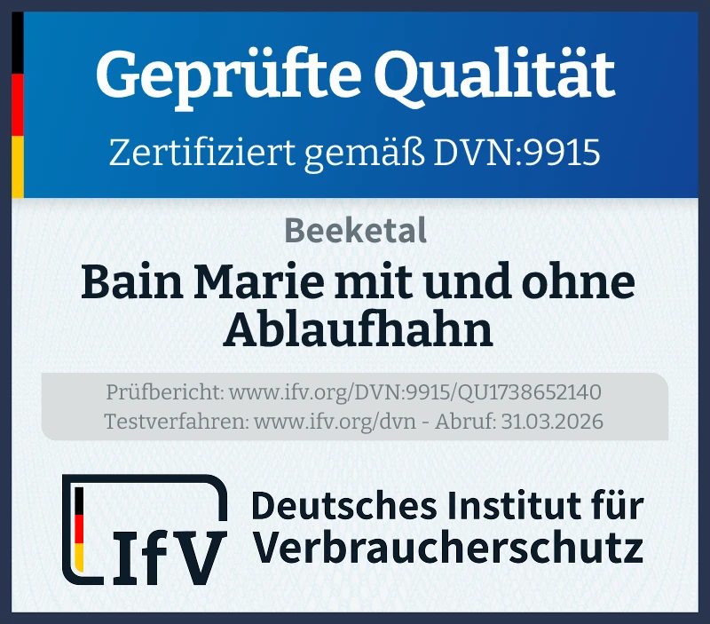 Siegel Bain Marie mit und ohne Ablaufhahn