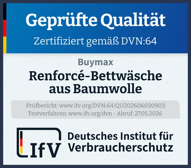 Prüfsiegel Renforcé-Bettwäsche aus Baumwolle