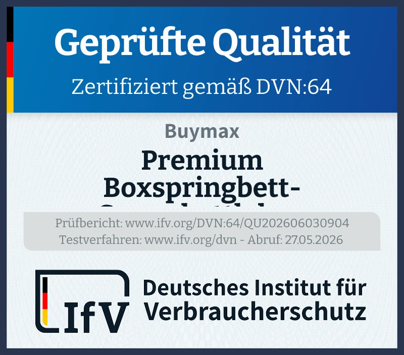 Prüfsiegel Premium Boxspringbett-Spannbettlaken