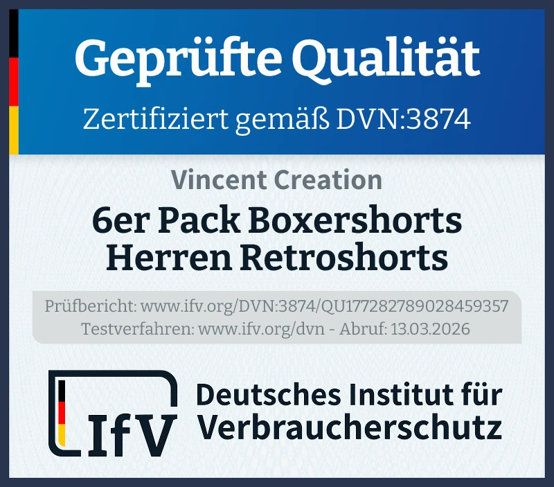 Prüfsiegel 6er Pack Boxershorts Herren Retroshorts