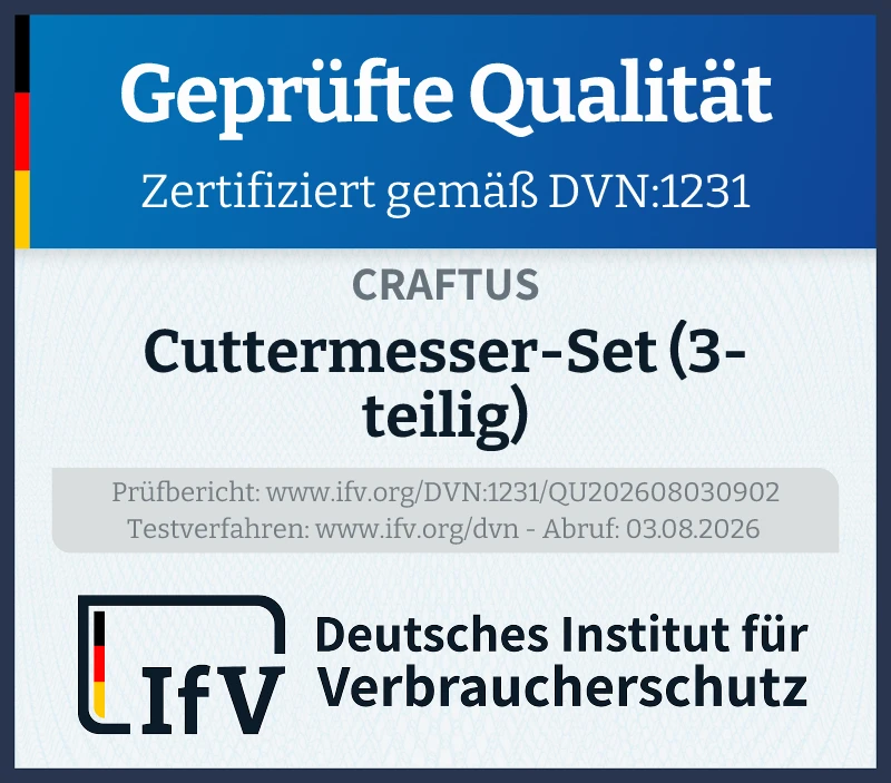 Prüfsiegel Cuttermesser-Set (3-teilig)