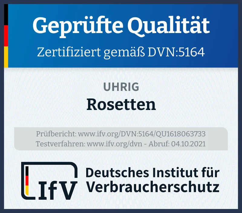 Prüfsiegel Rosetten