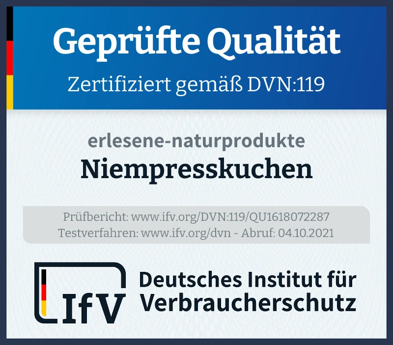 Prüfsiegel Niempresskuchen
