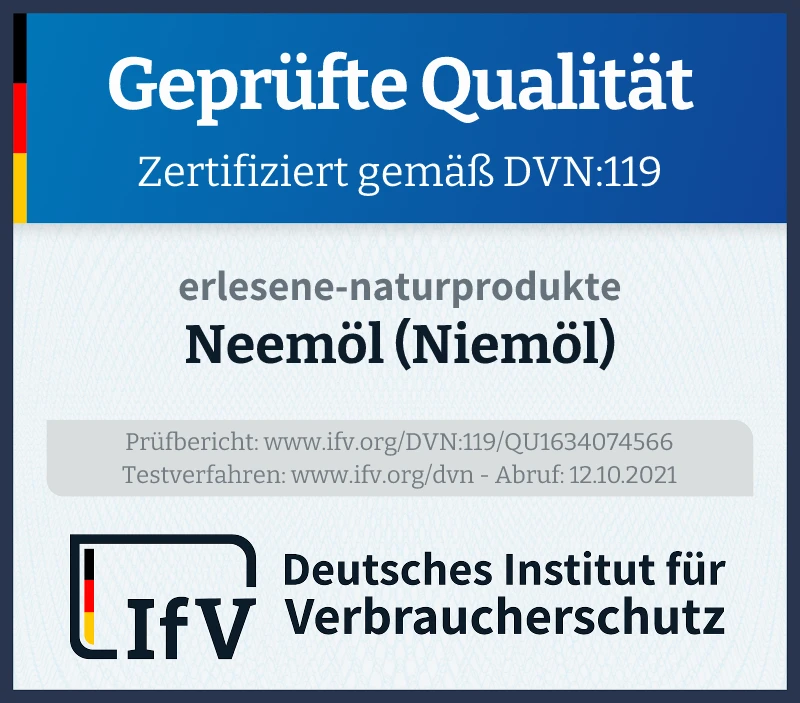 Prüfsiegel Neemöl (Niemöl)