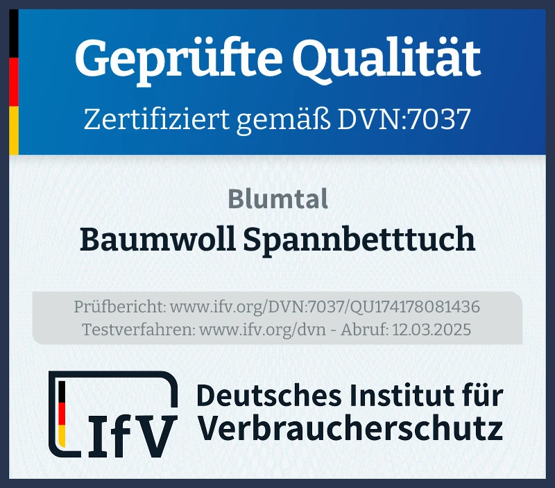 Prüfsiegel Baumwoll Spannbetttuch