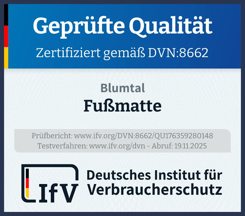 Prüfsiegel Fußmatte
