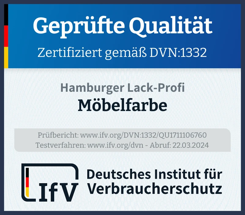 Prüfsiegel Möbelfarbe