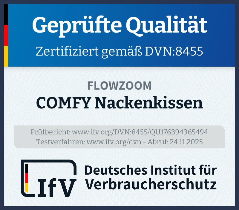 Prüfsiegel COMFY Nackenkissen