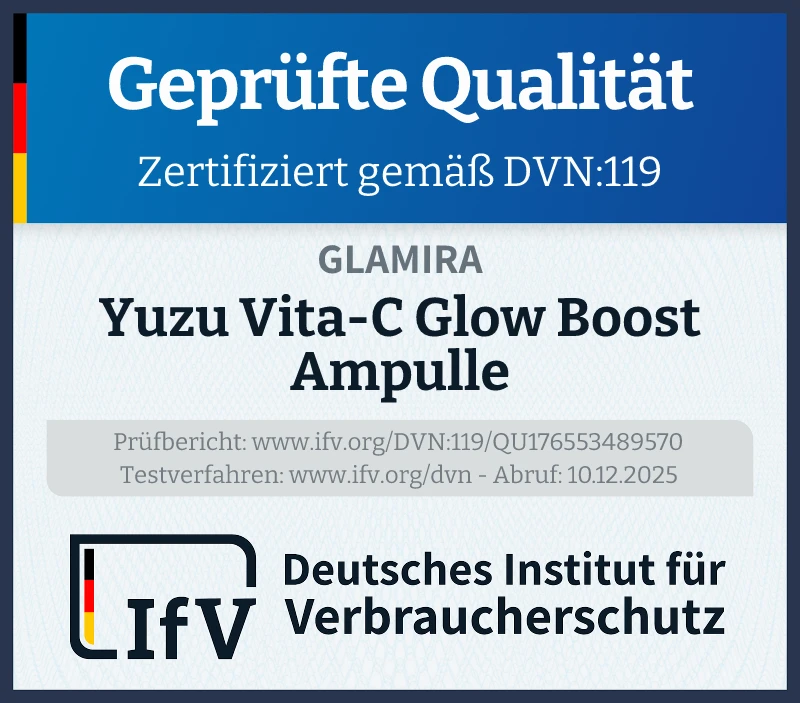 Prüfsiegel Yuzu Vita-C Glow Boost Ampulle