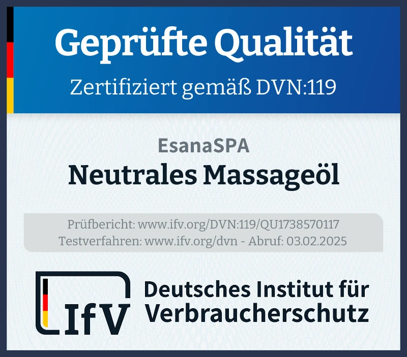 Prüfsiegel Neutrales Massageöl