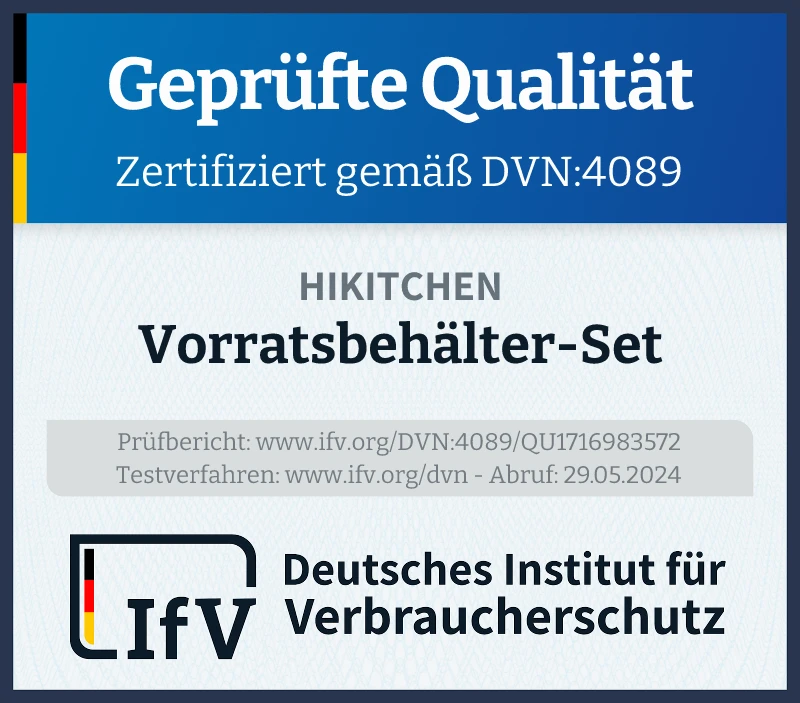 Prüfsiegel Vorratsbehälter-Set