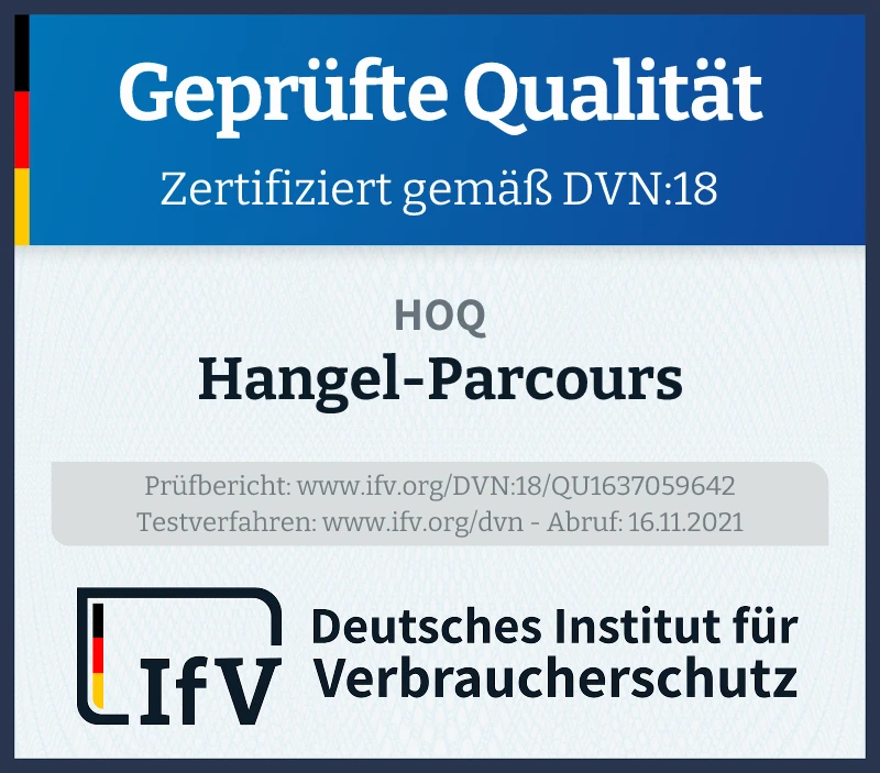 Prüfsiegel Hangel-Parcours