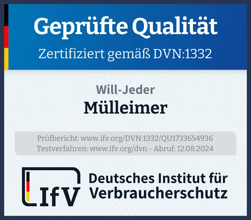 Prüfsiegel Mülleimer
