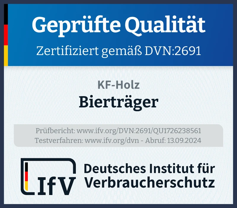 Prüfsiegel Bierträger