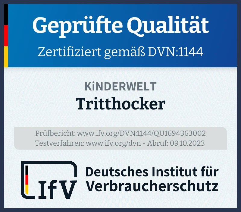 Prüfsiegel Tritthocker