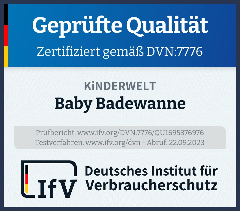 Prüfsiegel Baby Badewanne