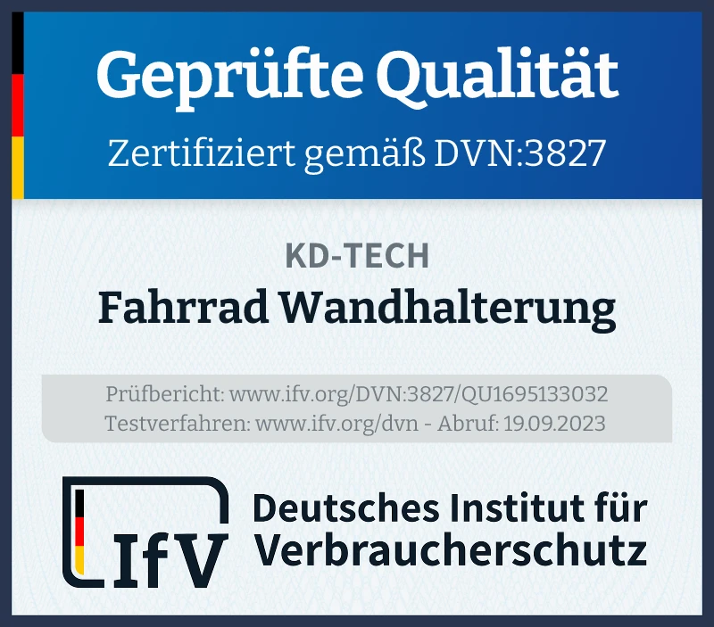 Prüfsiegel Fahrrad Wandhalterung