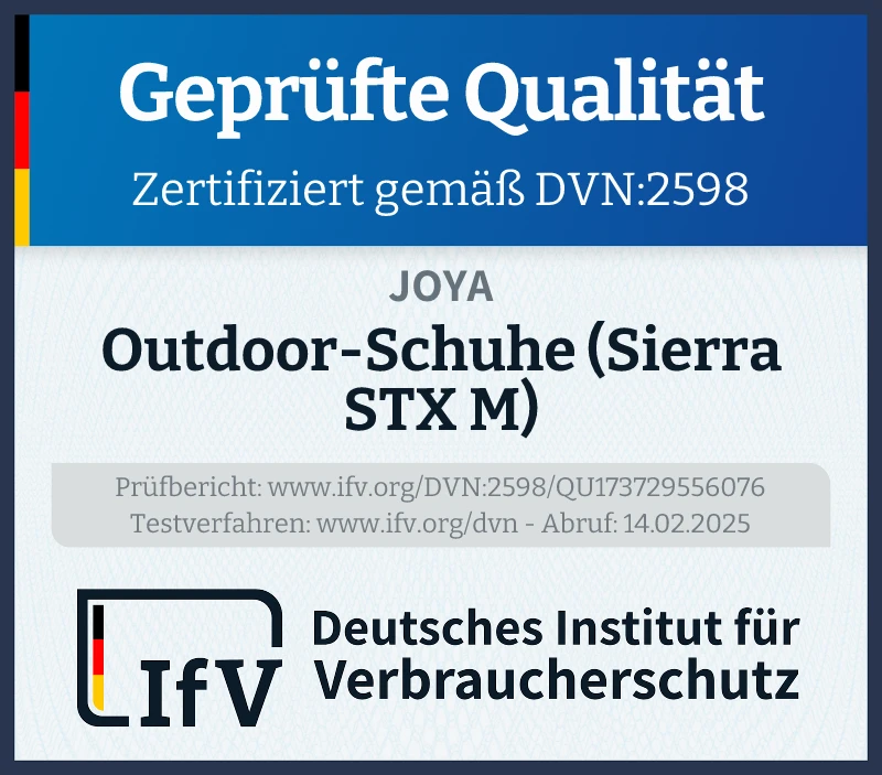 Prüfsiegel Outdoor-Schuhe (Sierra STX M)