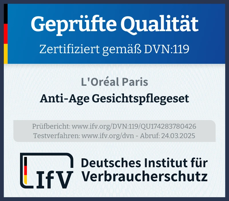 Prüfsiegel Anti-Age Gesichtspflegeset