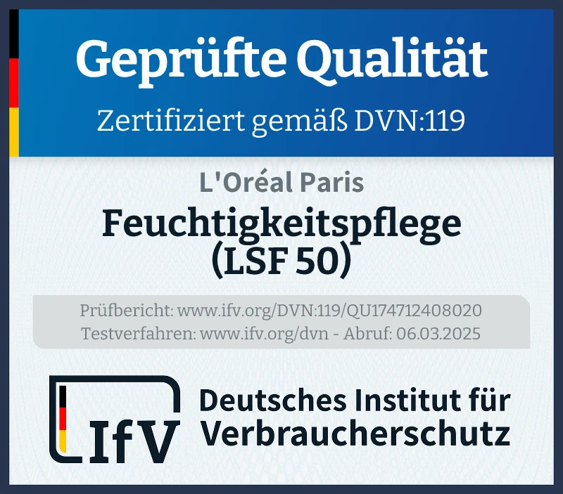 Prüfsiegel Feuchtigkeitspflege (LSF 50)