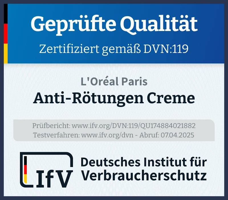 Prüfsiegel Anti-Rötungen Creme