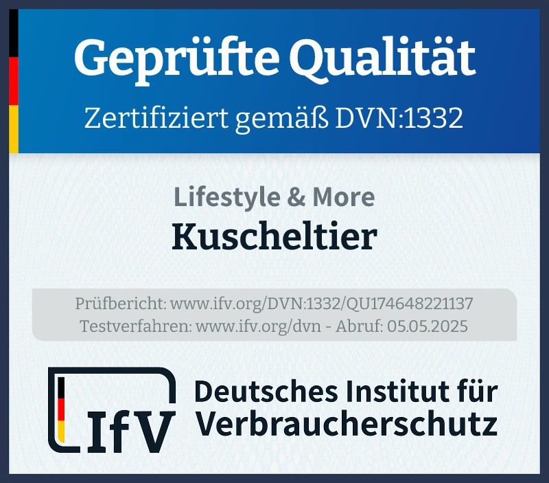 Prüfsiegel Kuscheltier