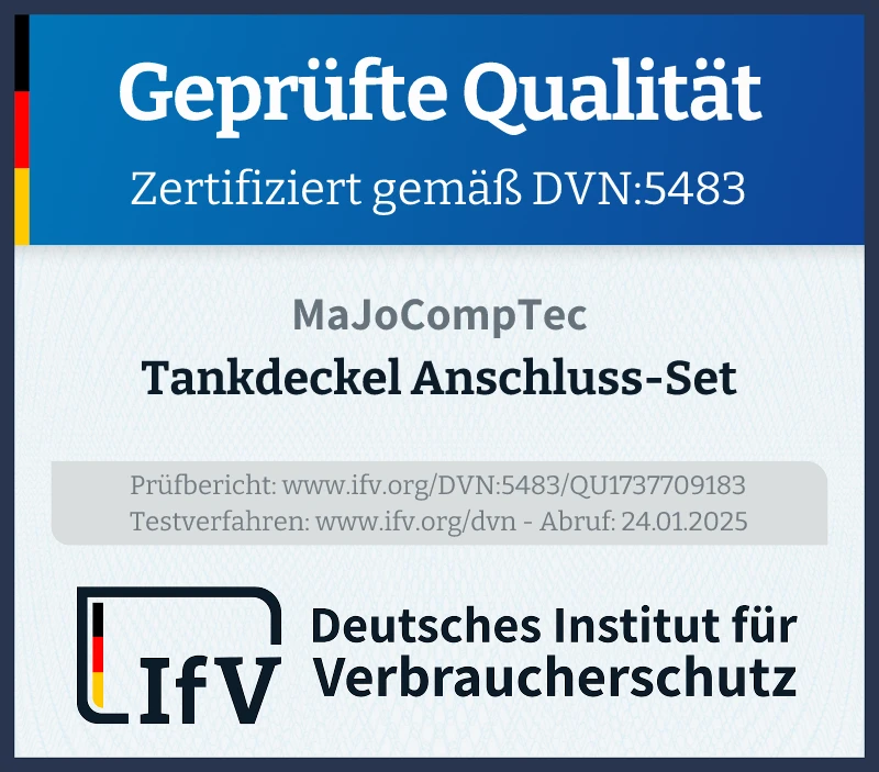 Prüfsiegel Tankdeckel Anschluss-Set