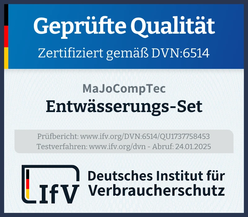 Prüfsiegel Entwässerungs-Set