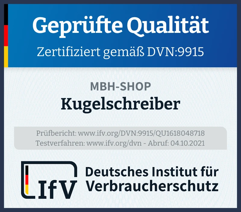 Prüfsiegel Kugelschreiber