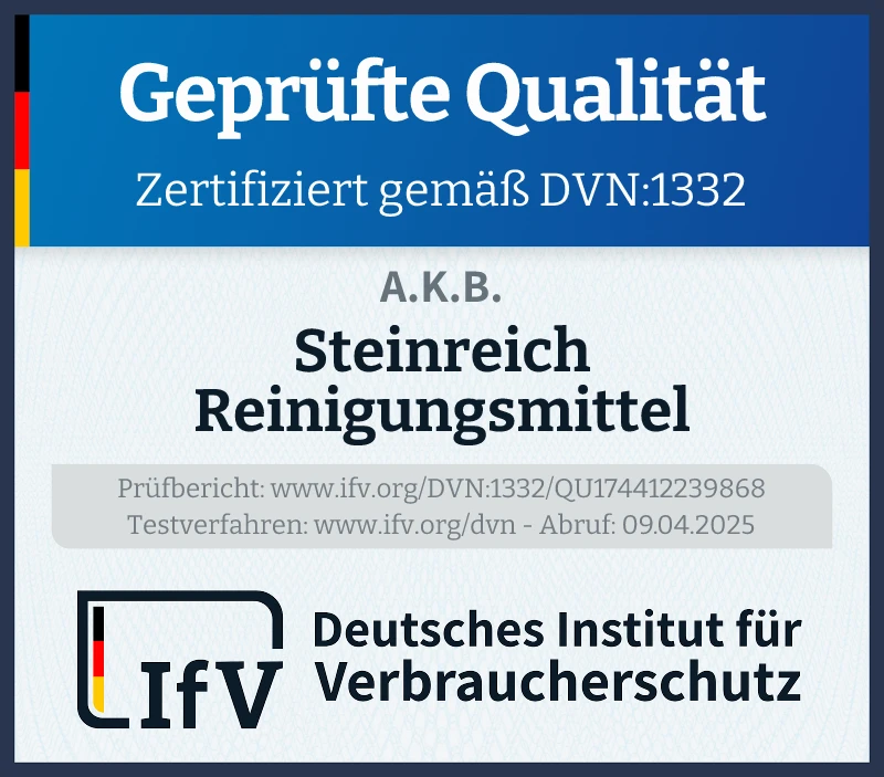 Prüfsiegel Steinreich Reinigungsmittel