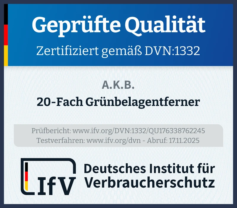 Prüfsiegel 20-Fach Grünbelagentferner