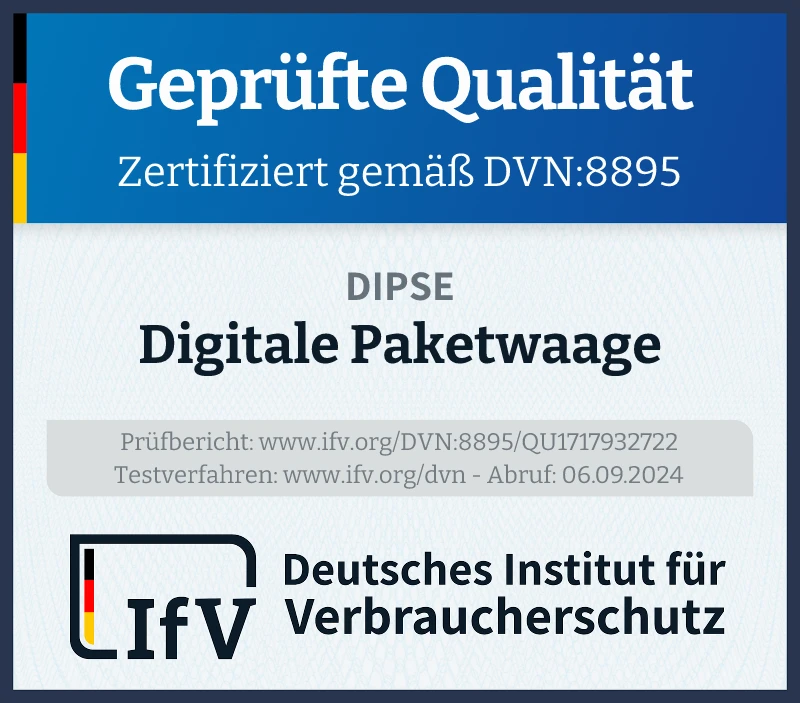 Prüfsiegel Digitale Paketwaage